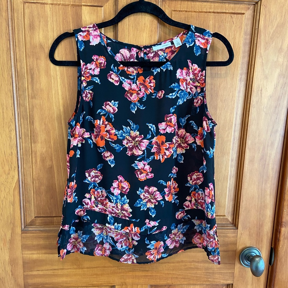 Halogen Colorful Floral Sleeveless Top
